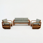 Sofa Set Pan Solid sheesham wood 5 seater sofa set with round arm design
