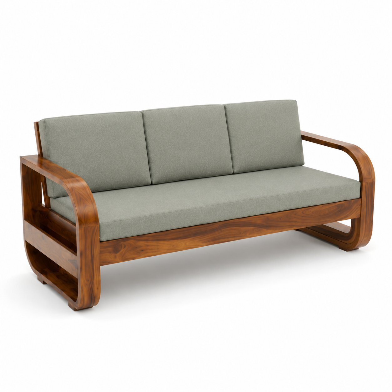 Pan 3 Seater sofa solid wood 3 seater sofa with curved arms design