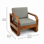 Sofa Set Pan Solid sheesham wood 5 seater sofa set with round arm design
