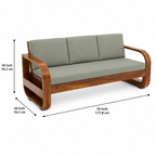 Sofa Set Pan Solid sheesham wood 5 seater sofa set with round arm design