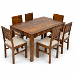 Dining Diamond set Solid wood 6 seater dining table with chair