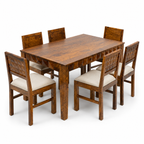 Dining Diamond set Solid wood 6 seater dining table with chair
