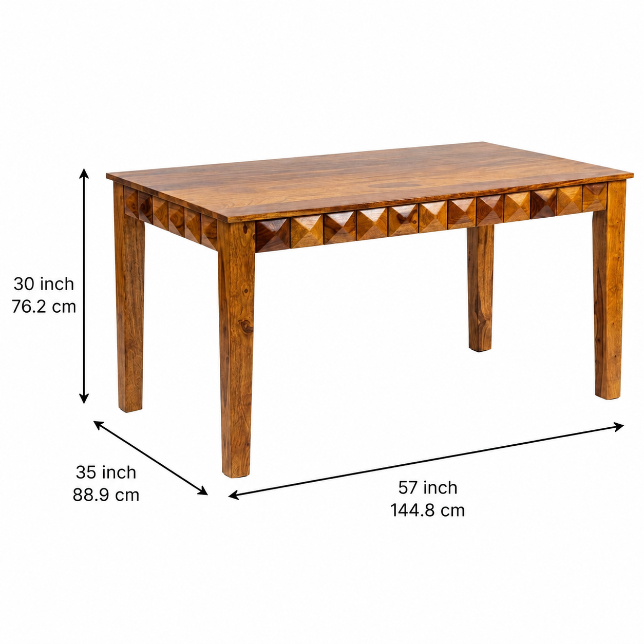 Dining Diamond set Solid wood 6 seater dining table with chair