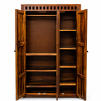 Kuber Wardrobe Solid wood almirah with 3 doors and multishelf