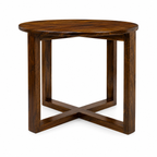 Round table solid sheesham wood table with flower design (Provincial teak finish)