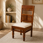 Ghirli Chair Sheesham wood chair with CNC cut desing (pack of 2 chairs)