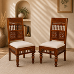 Ghirli Chair Sheesham wood chair with CNC cut desing (pack of 2 chairs)