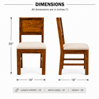 Diamond Chair sheesham wood chair with diamond design (pack of 2 chairs)