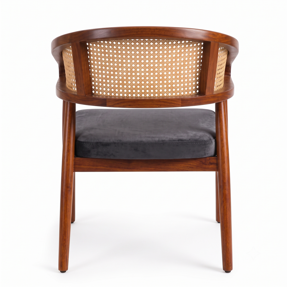 Rattan Curved sheesham wood lounge chair with curved back