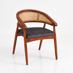 Rattan Curved sheesham wood lounge chair with curved back
