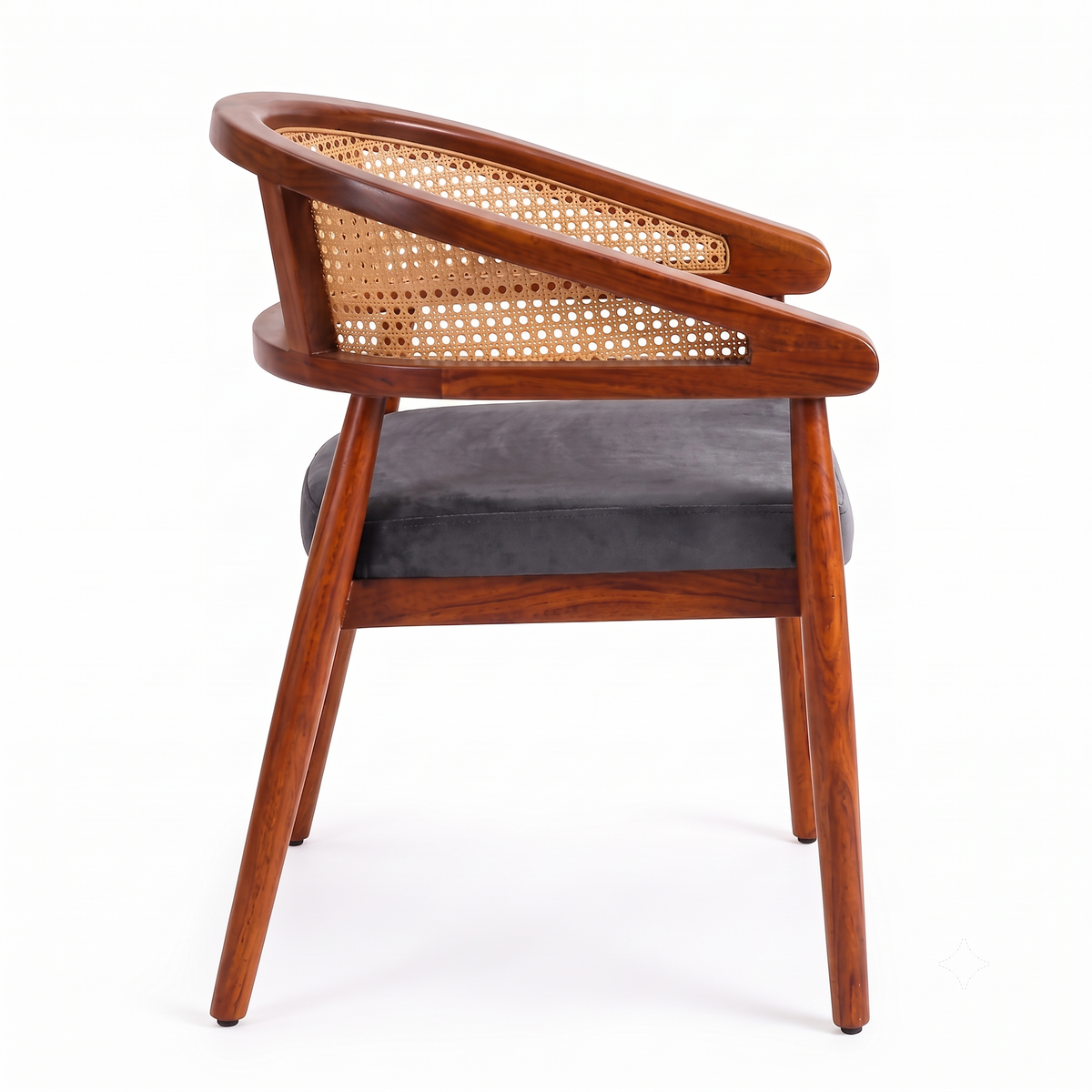 Rattan Curved sheesham wood lounge chair with curved back