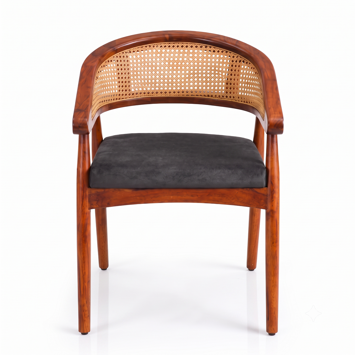 Rattan Curved sheesham wood lounge chair with curved back