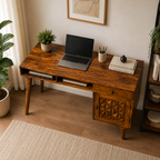 Piramid office table soldi wood study table piramid cut design
