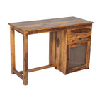 Solid Wood Study Table with Storage Cabinet & Drawers