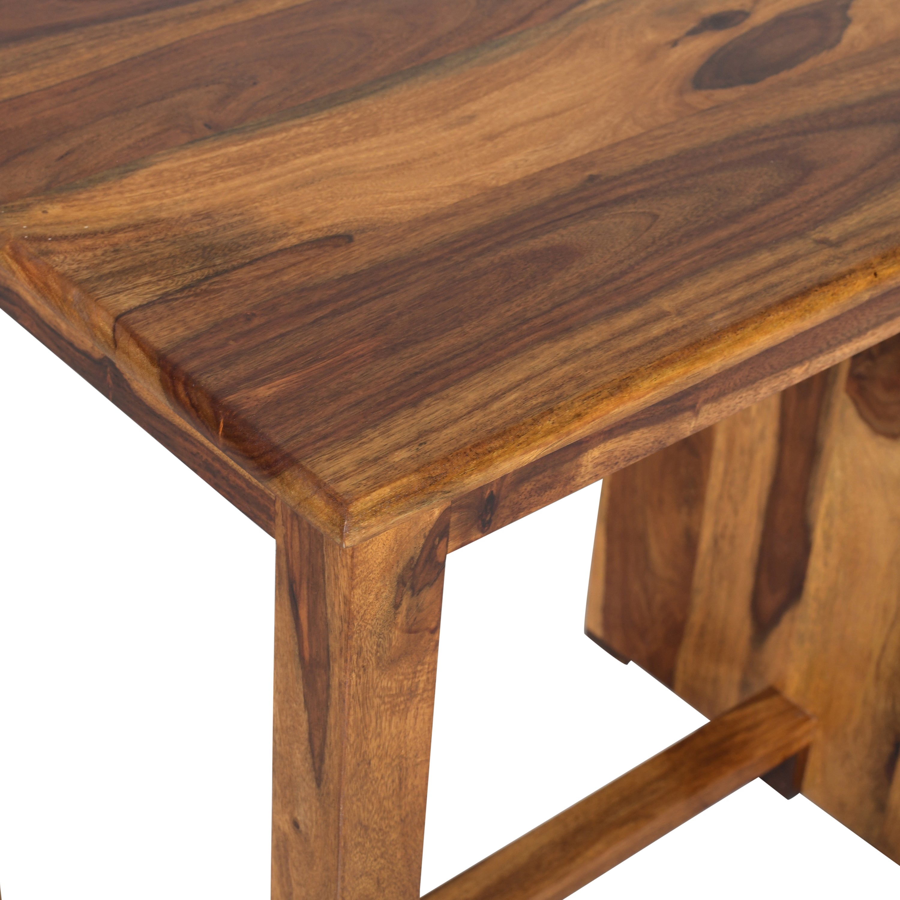 Solid Wood Study Table with Storage Cabinet & Drawers