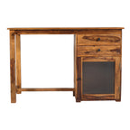 Solid Wood Study Table with Storage Cabinet & Drawers