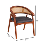 Rattan Curved sheesham wood lounge chair with curved back