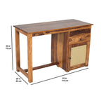 Computer table rattan cane Solid Wood Study Table with rattan cane design