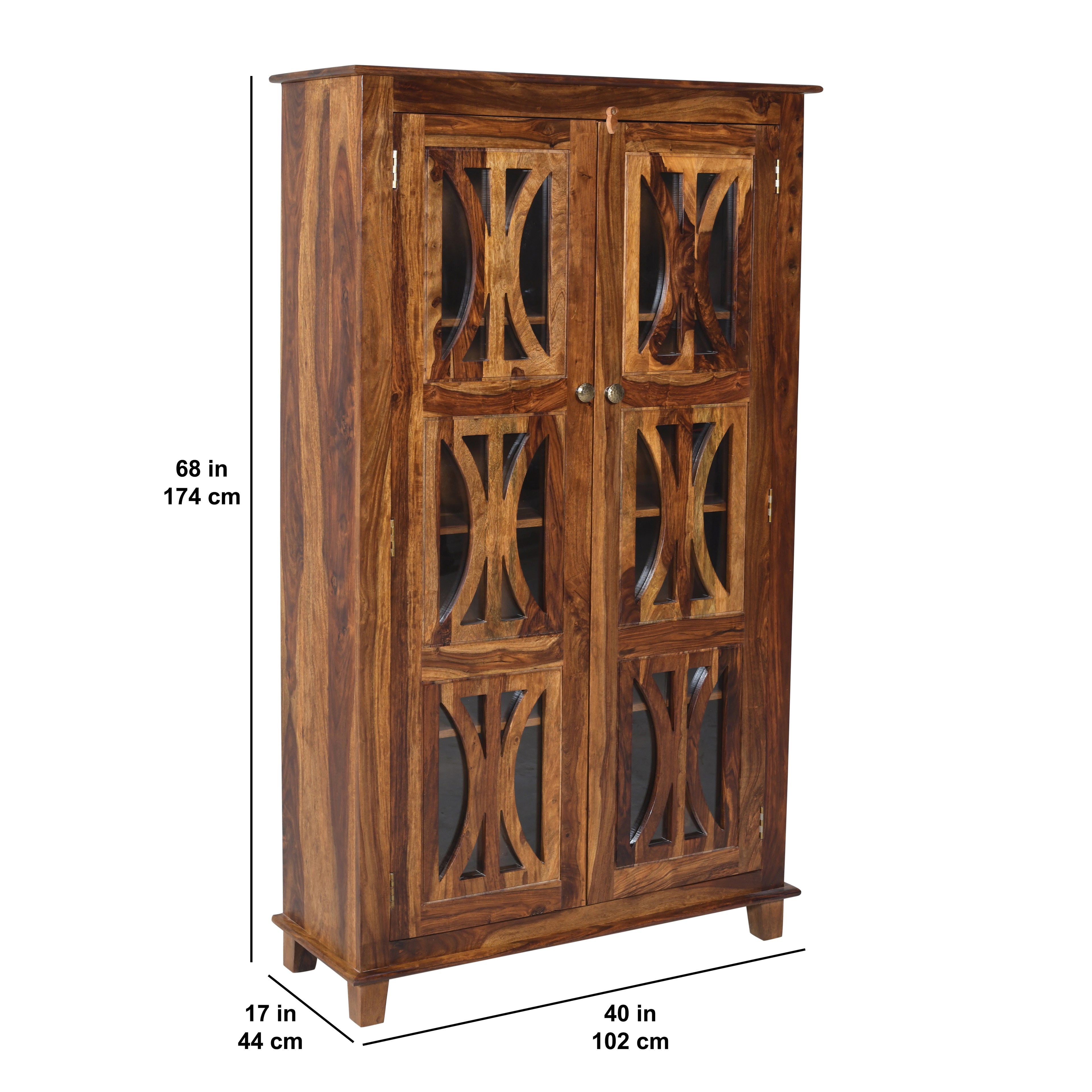 Solid Sheesham Wood 2 Door Storage Cabinet