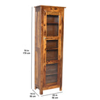 Prima Sheesham Wood Glass Door Crocket cabinet