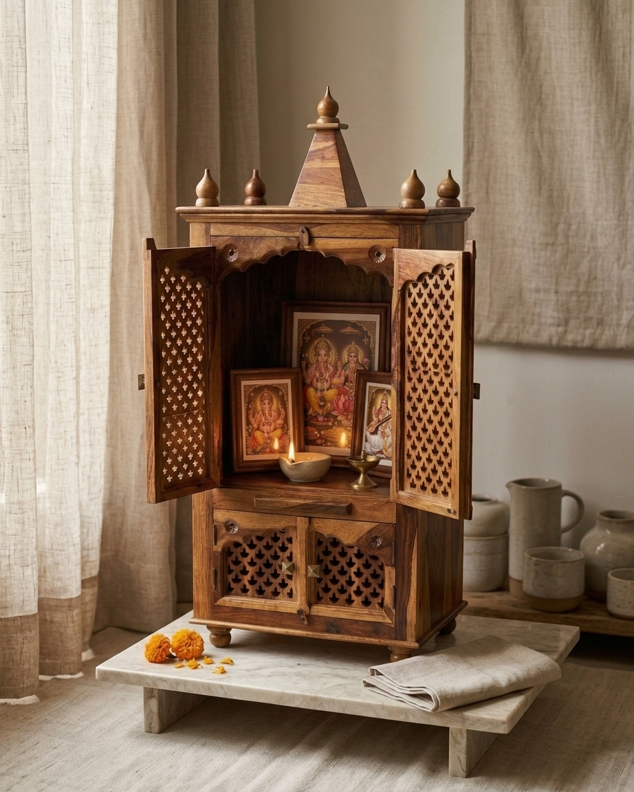 Temple Deepka Solid Wood Mandir Unit
