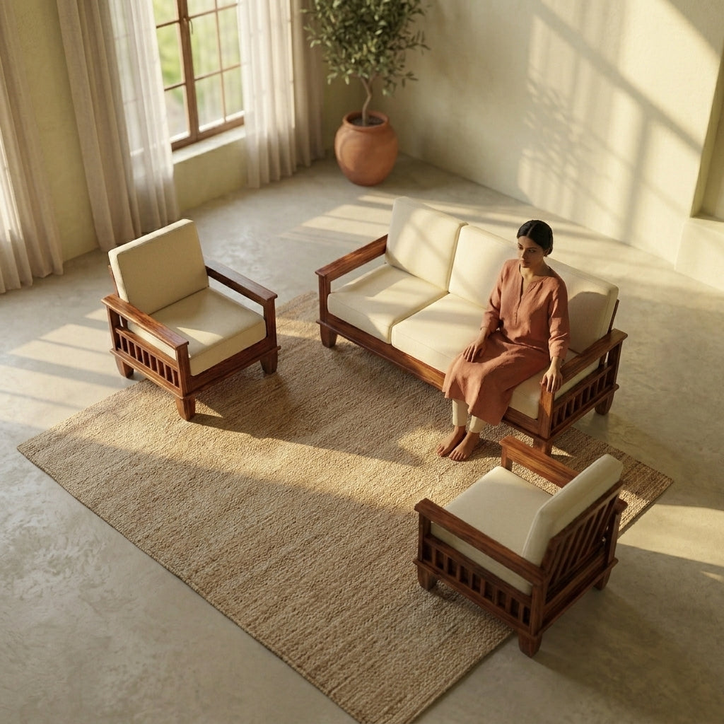 solid wood 5 seter sofa set classic