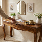 Solid Wood Console Classic Table With Curves Legs