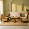 Sofa Set Rattan Solid Sheesham Wood 5 seater sofa set with Rattan Cane
