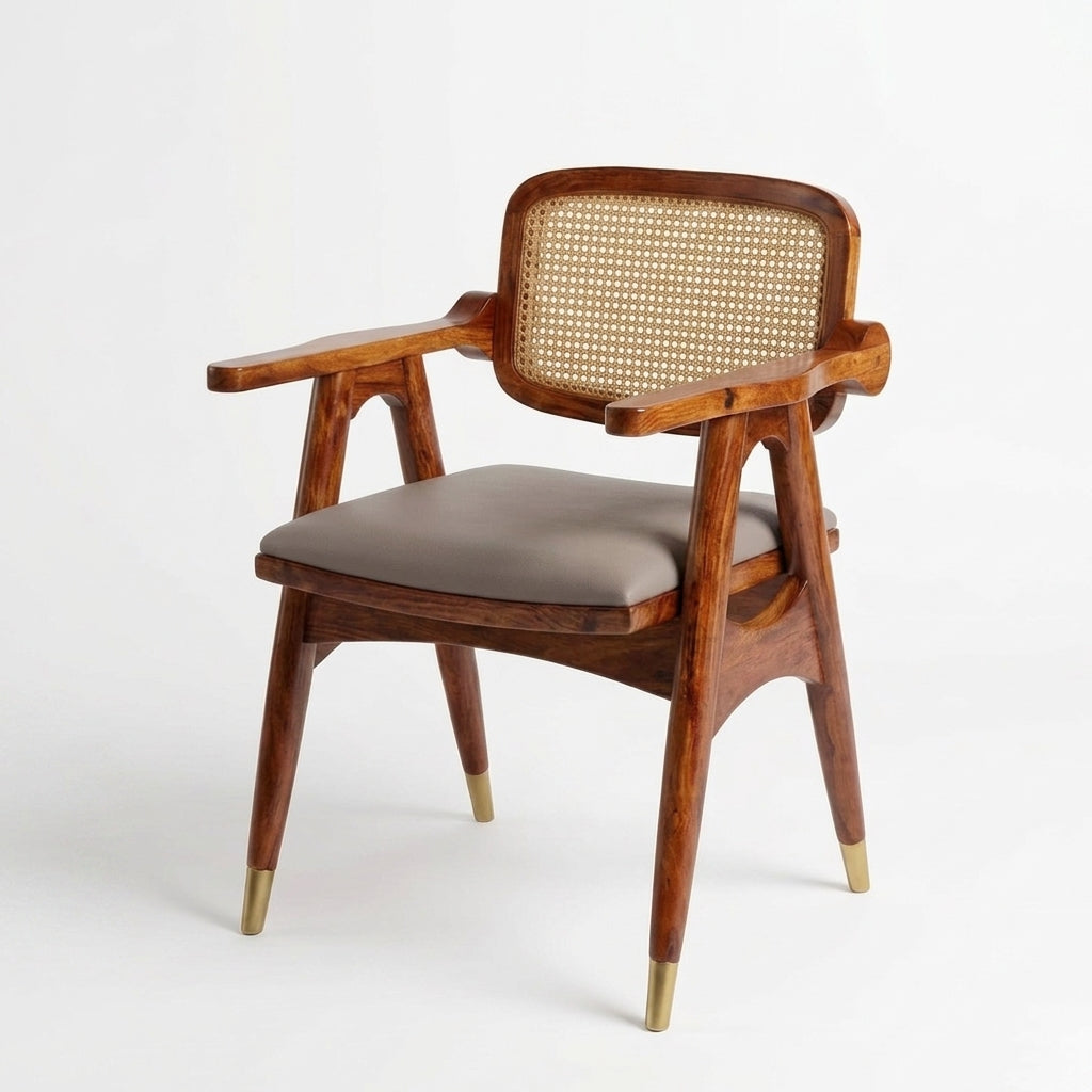 Aurora Cane Lounge Chair Solid Sheesham Wood lounge chair