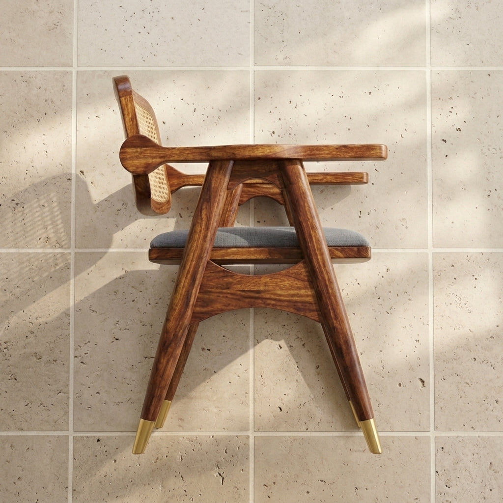Aurora Cane Lounge Chair Solid Sheesham Wood lounge chair