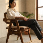 Aurora Cane Lounge Chair Solid Sheesham Wood lounge chair