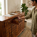 Sideboard Marwad Solid sheesham wood sideboard with brass elements design
