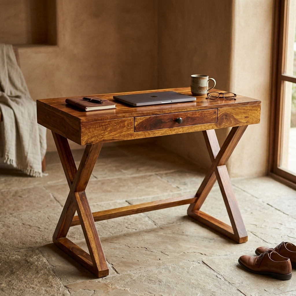 Study Roli 1dr. solid wood Study table with 1 drawer and folding legs