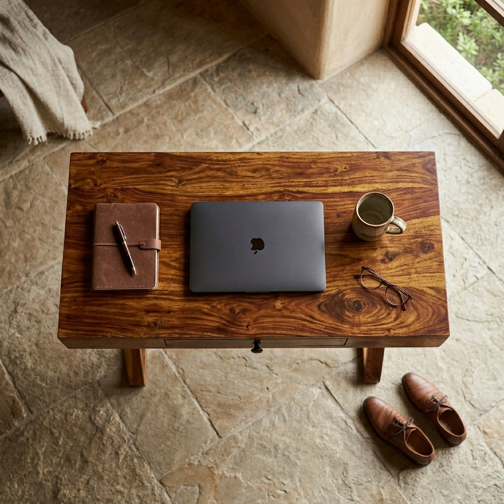Study Roli 1dr. solid wood Study table with 1 drawer and folding legs