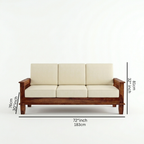 Classic 3 Seater sofa solid sheesham wood 3 seater sofa set