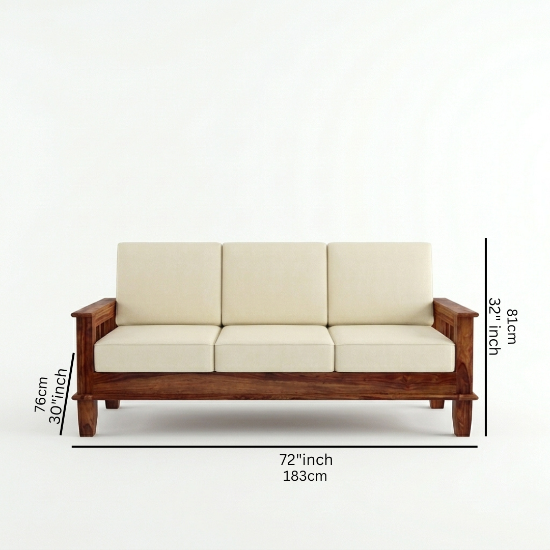 Classic 3 Seater sofa solid sheesham wood 3 seater sofa set