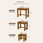 Stool set classic solid wood stool set of 3 stools
